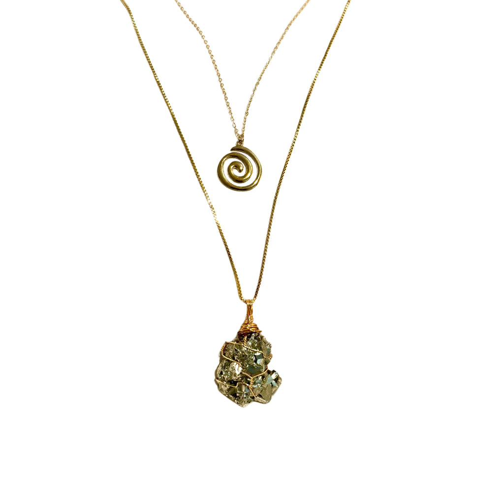 Sacred Spiral Pyrite Necklace (B) image 0