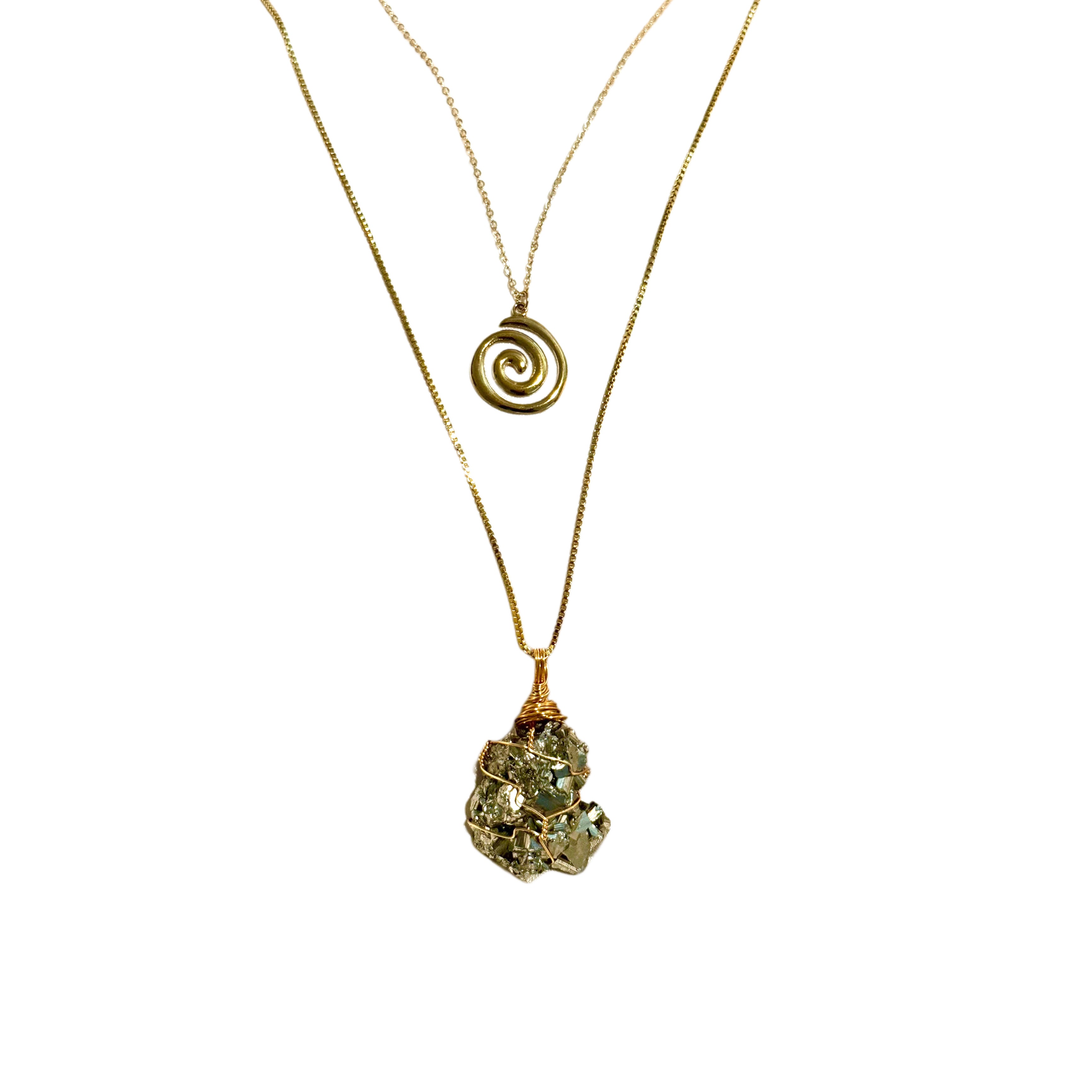 Sacred Spiral Pyrite Necklace (B) image 0