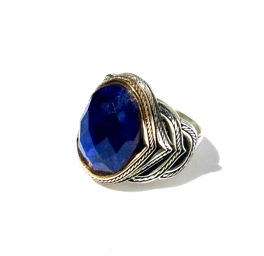 Raw Sapphire Ring |Sterling Silver image 1