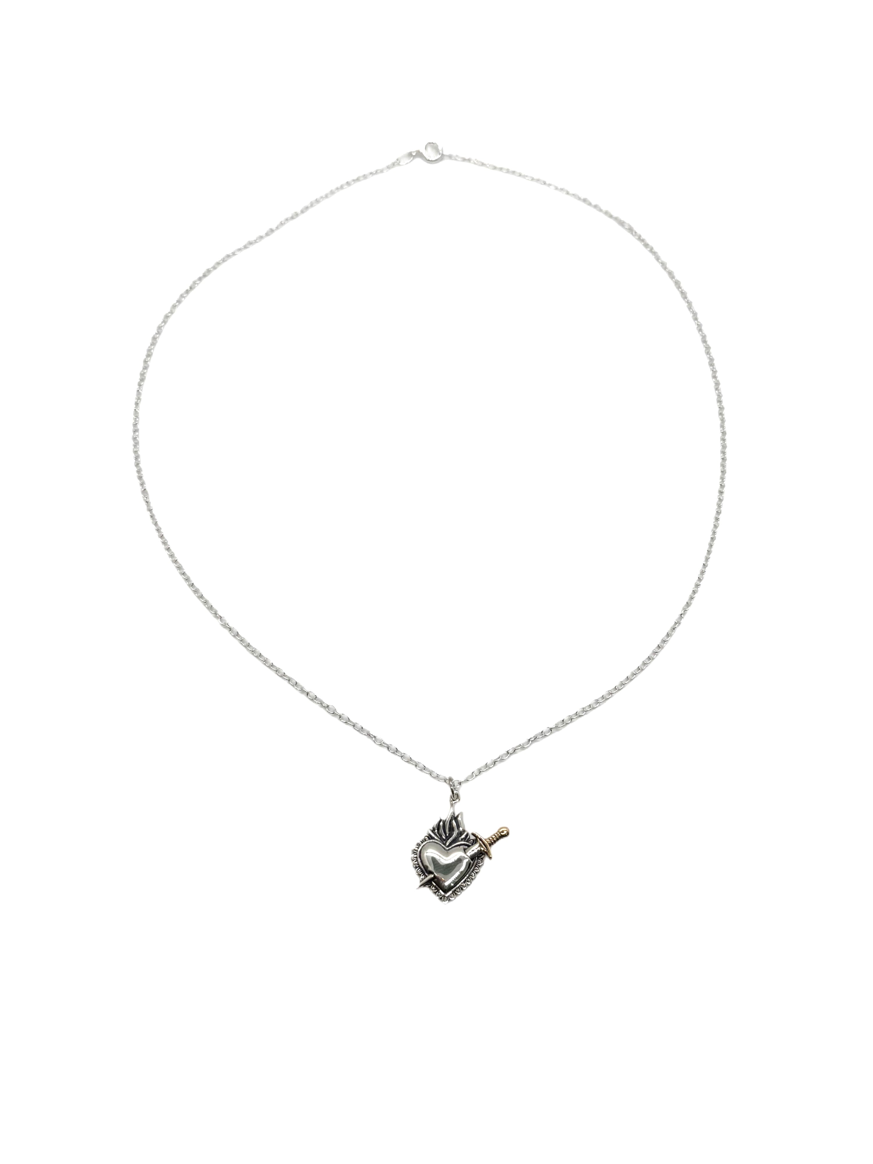 Flaming Heart & Sword Necklace image 0