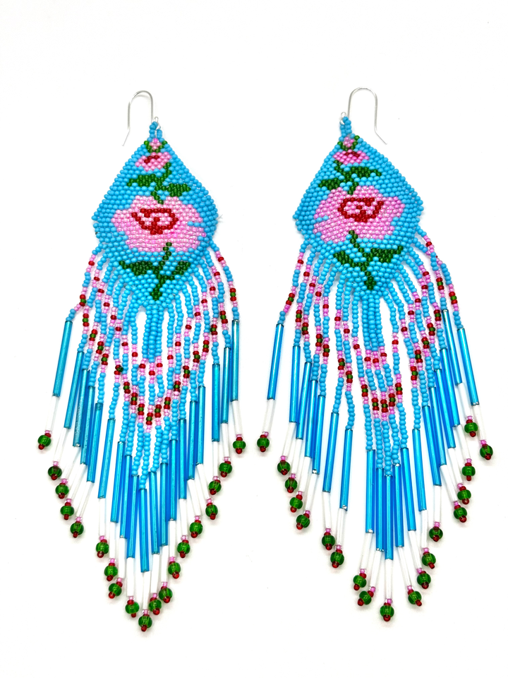 Pink Rose Earrings image 0