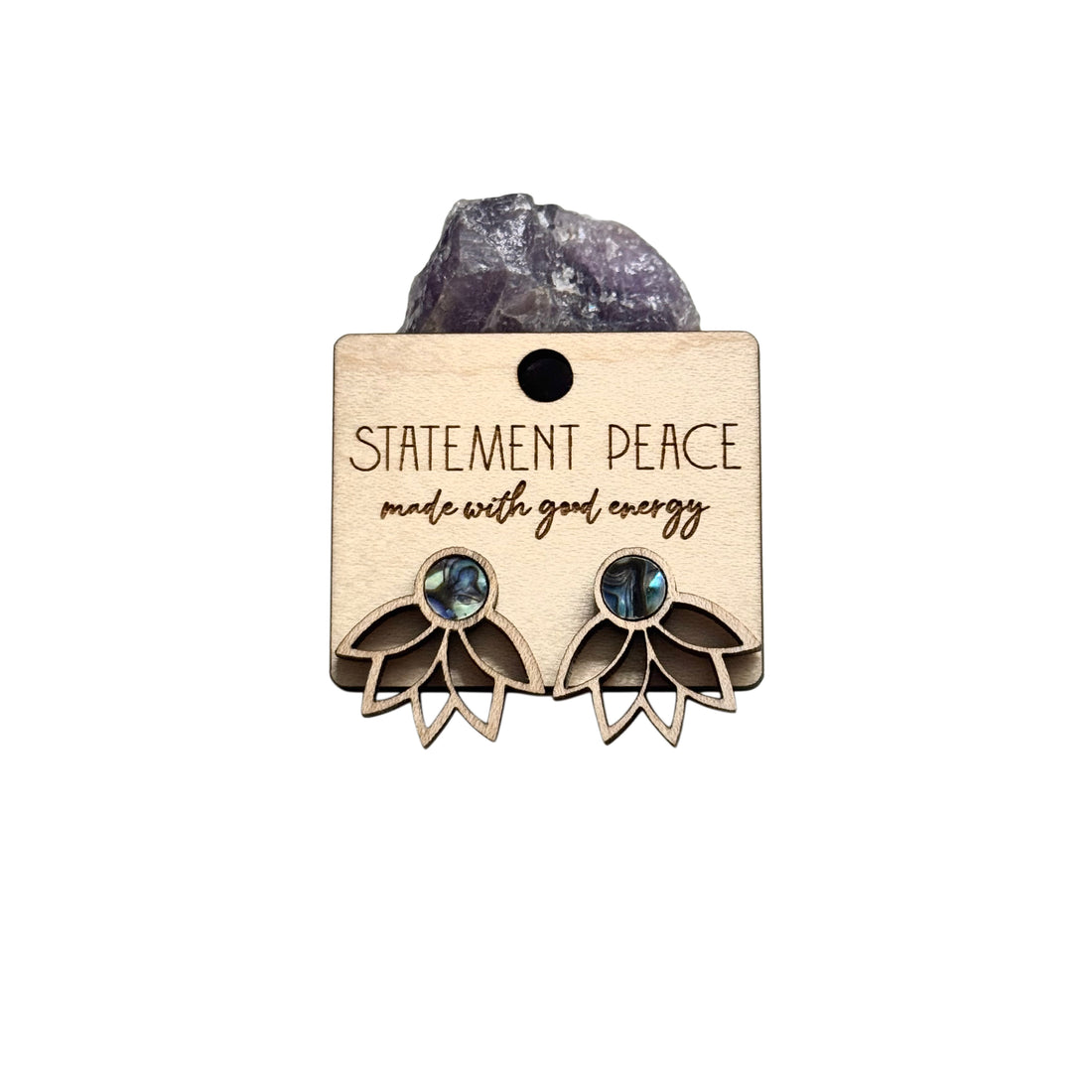 Lotus Abalone Stud Earrings