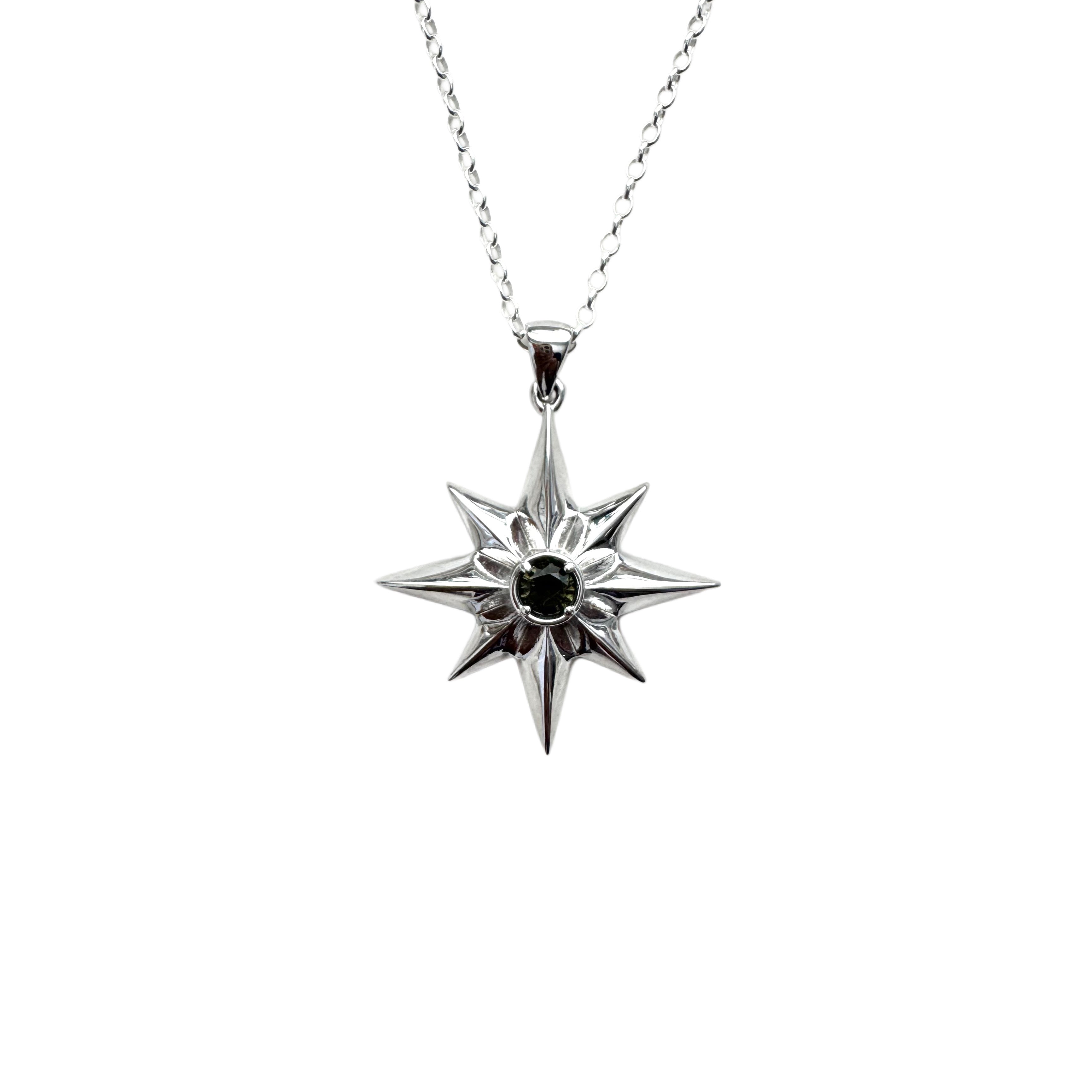 Moldavite North Star Pendant Necklace