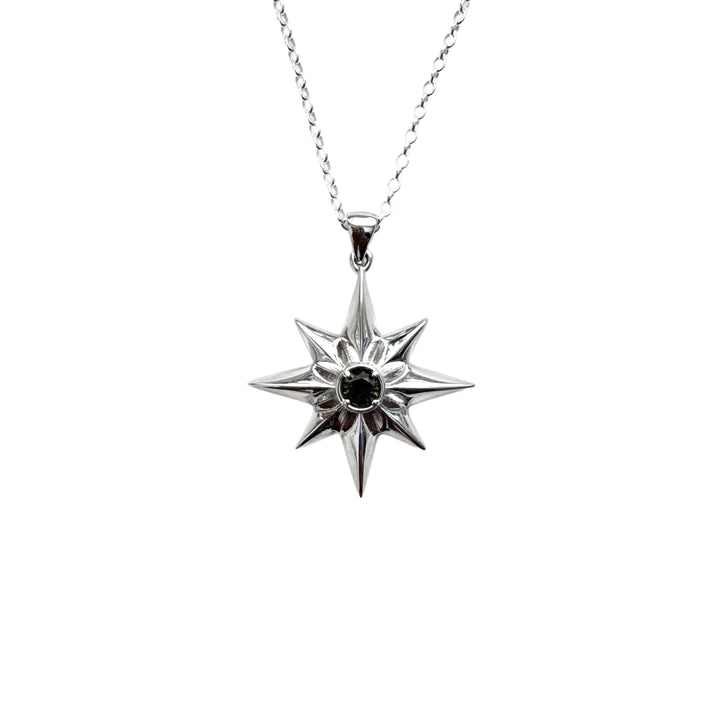 Moldavite North Star Pendant Necklace