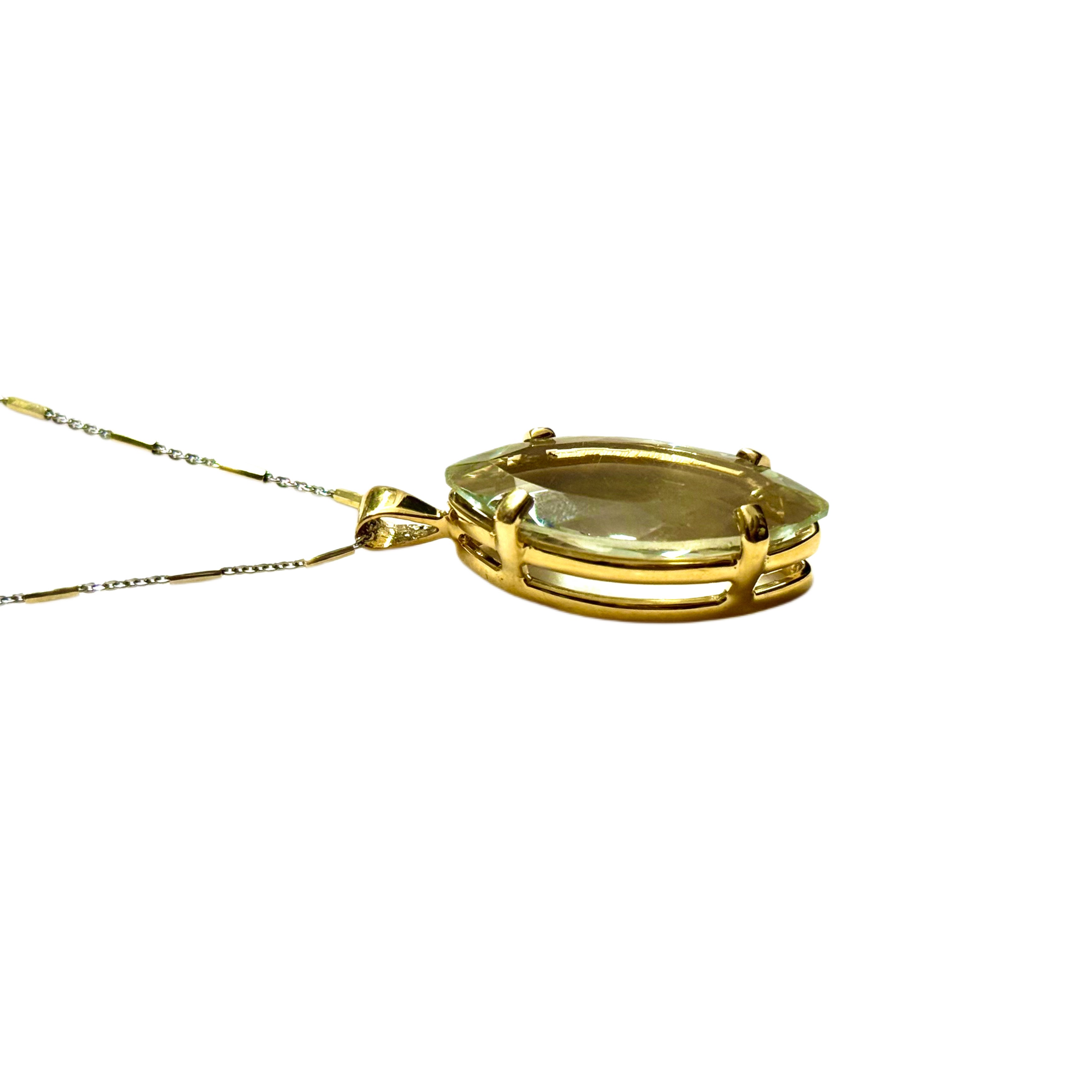 Verdant Crown Green Amethyst Pendant