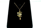 18K Gold Eye of Horus Ankh Egyptian Necklace image 0