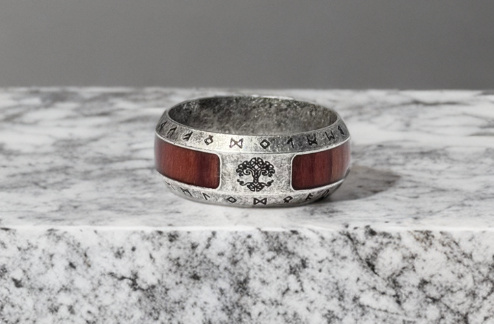 Tree of Life Rune Stainless Steel Ring image 1