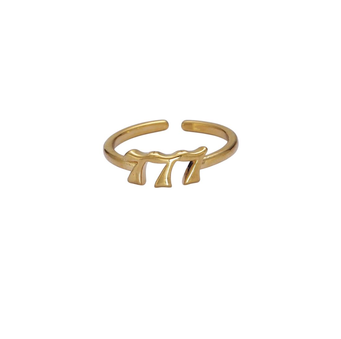 777 Dainty Angel Number Gold-Filled Ring