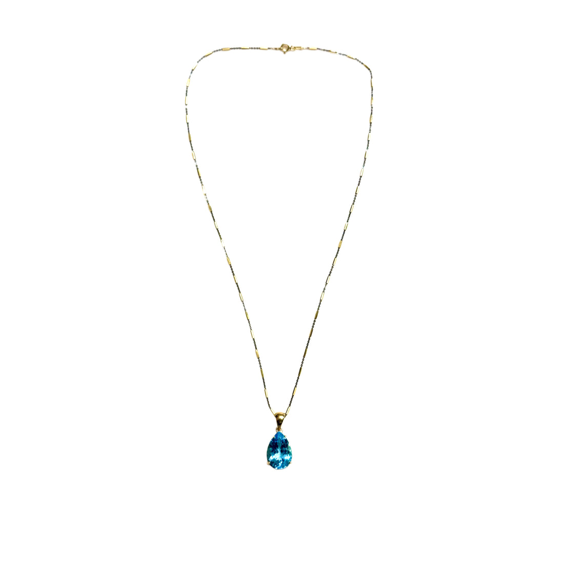 Ocean Light Blue Topaz Pendant (Blk Rhodium)