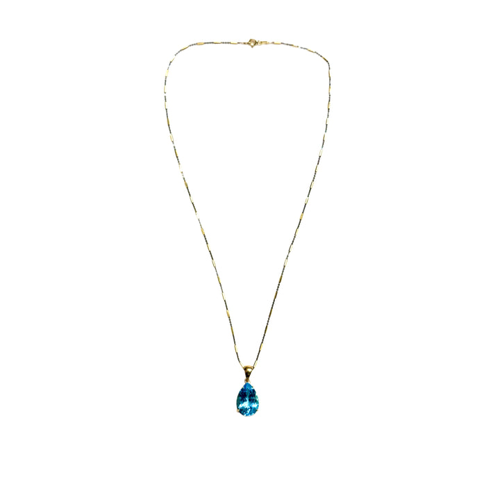 Ocean Light Blue Topaz Pendant (Blk Rhodium)