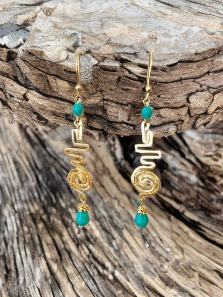 Golden Serpent Flow Earrings