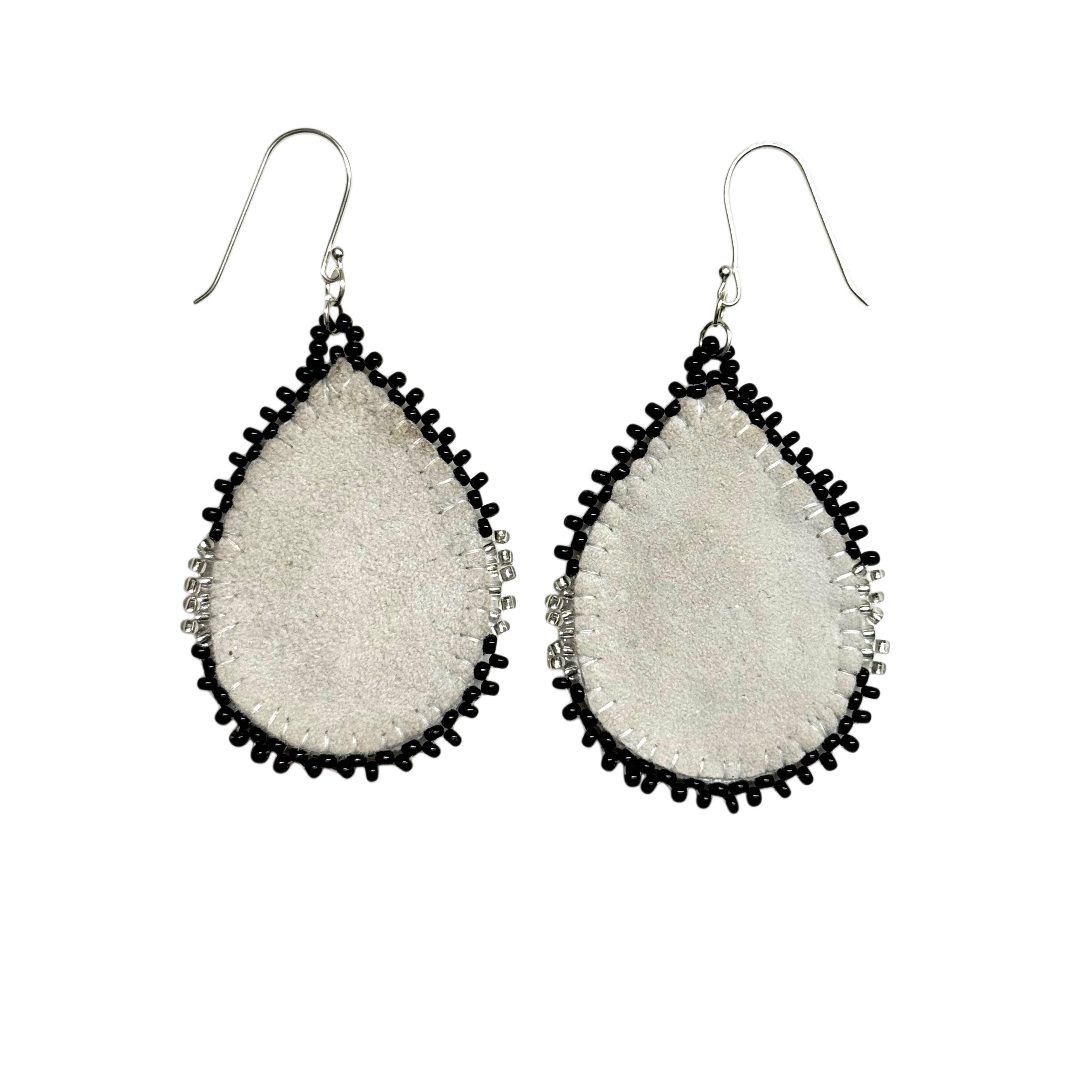 Shadow Moon Beaded Teardrop Earrings