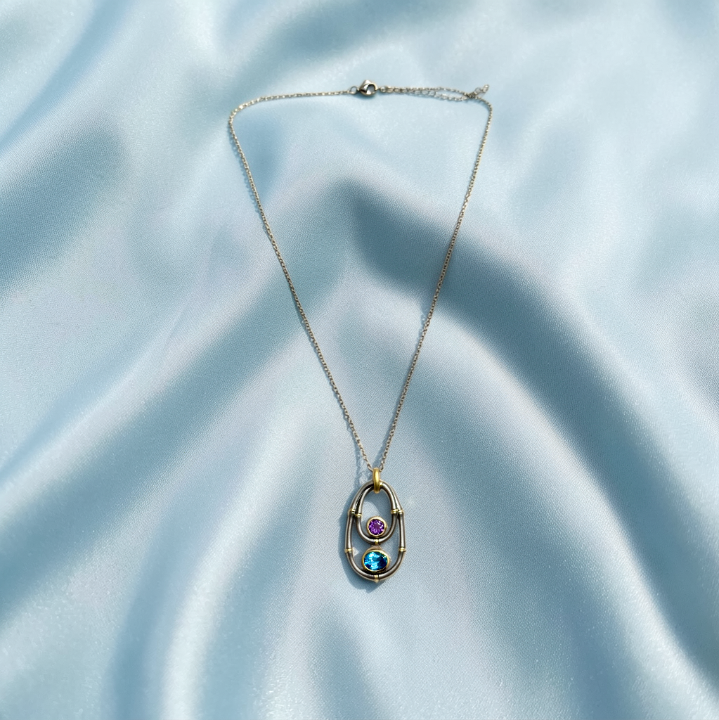 Cycles of Life Amethyst & Blue Topaz Necklace