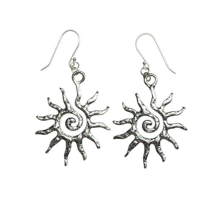 Spiral of Silver Sun Earrings