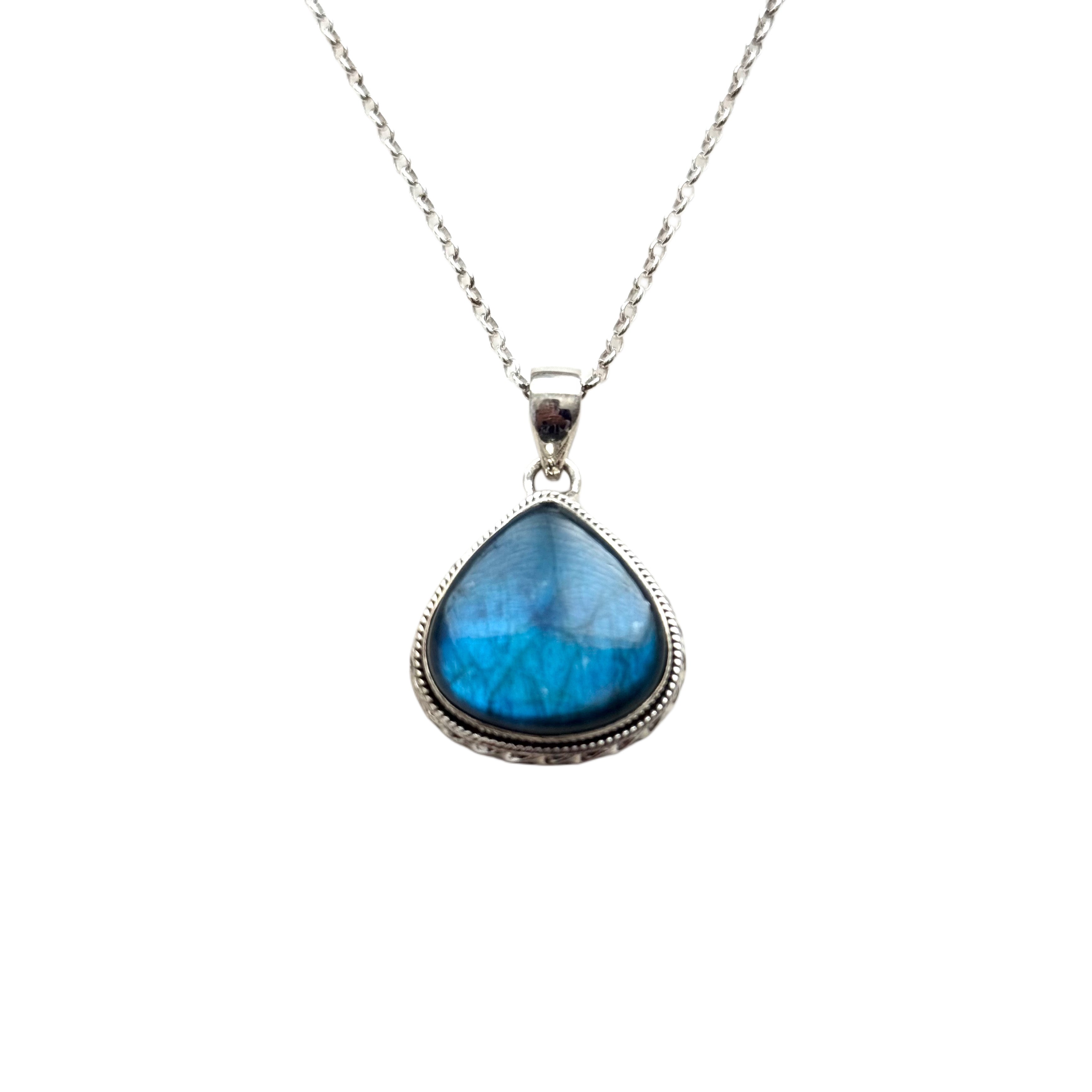 Labradorite Teardrop Pendant Necklace