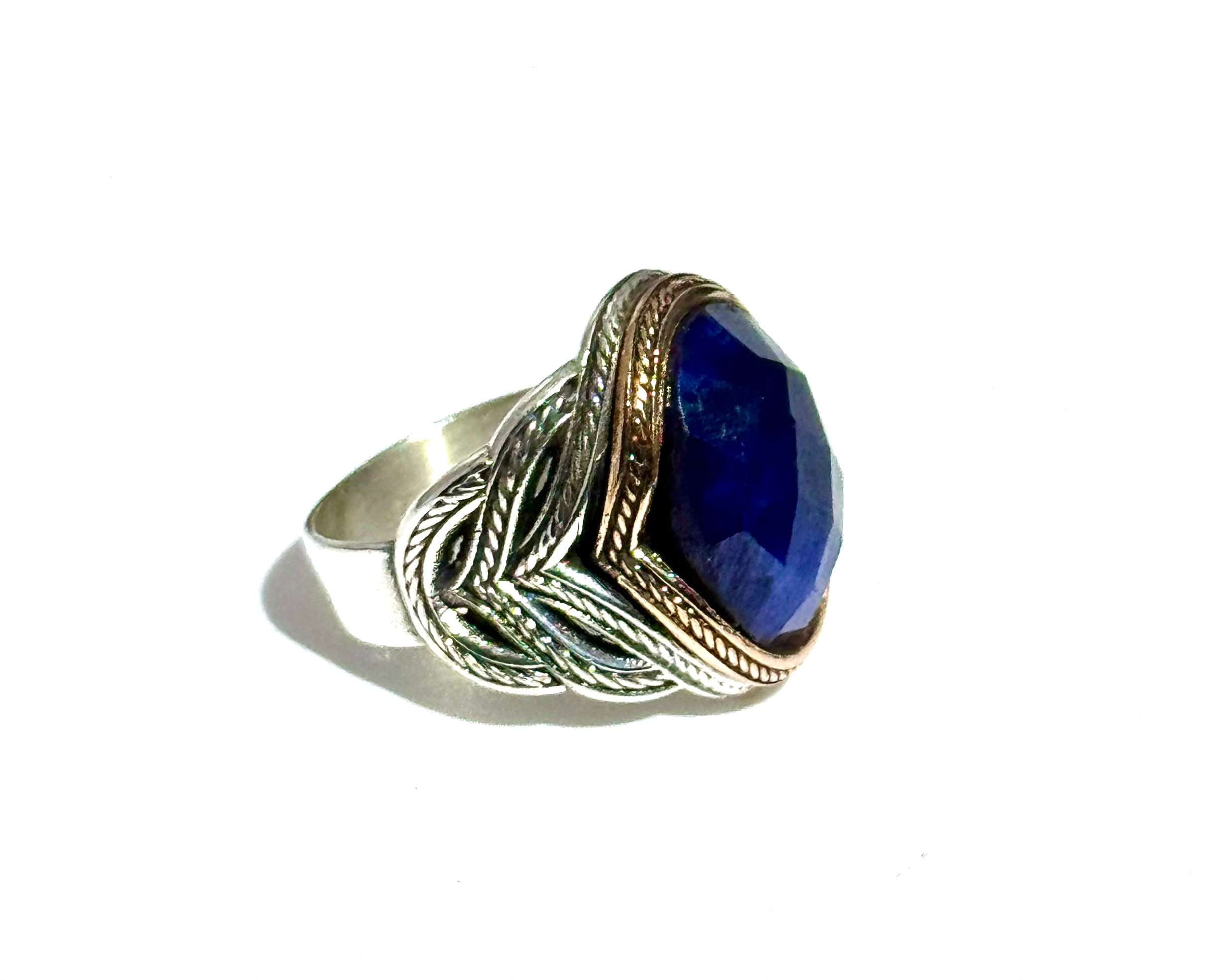 Raw Sapphire Ring |Sterling Silver image 2