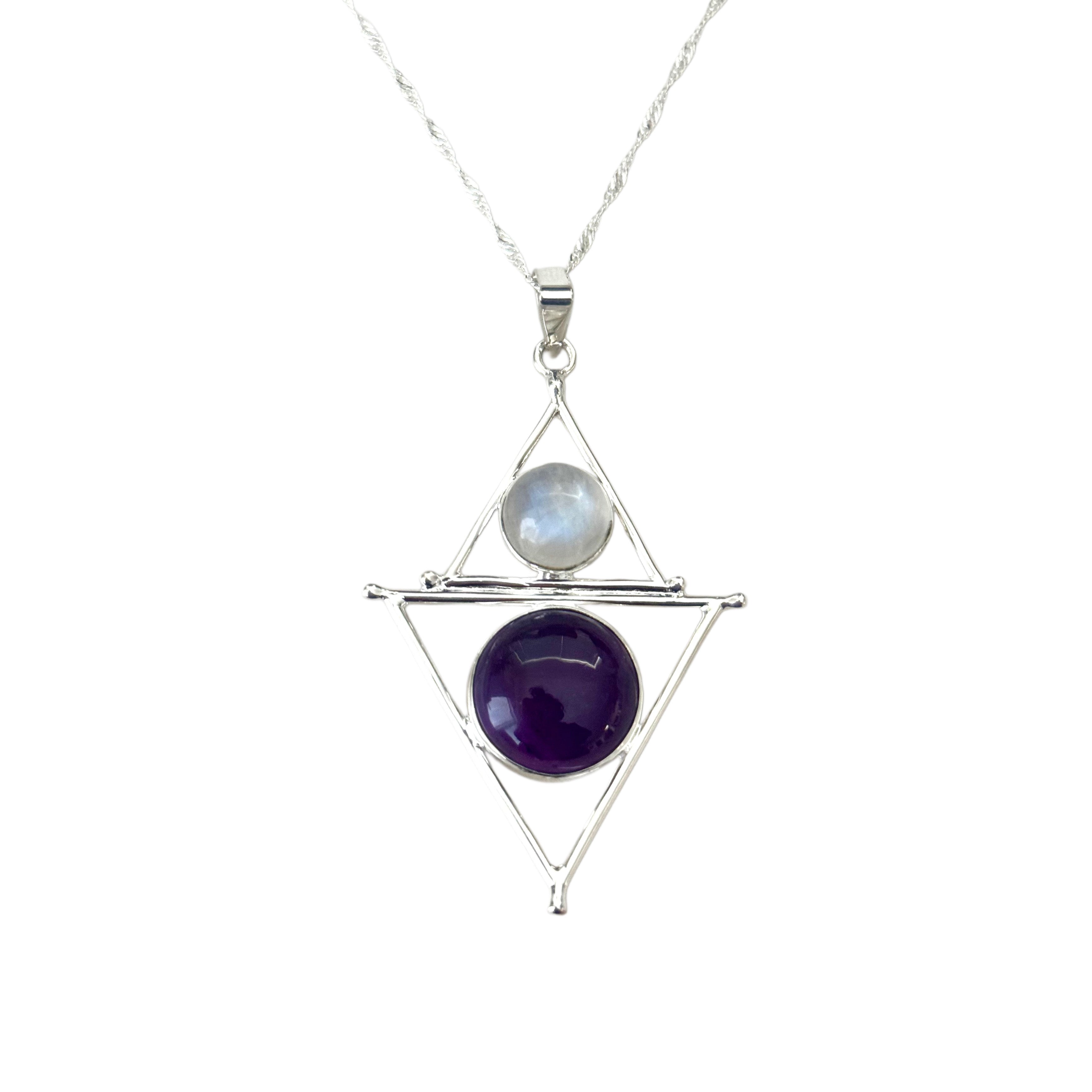 Mystic Element Necklace- Insightful Amethyst & Moonstone