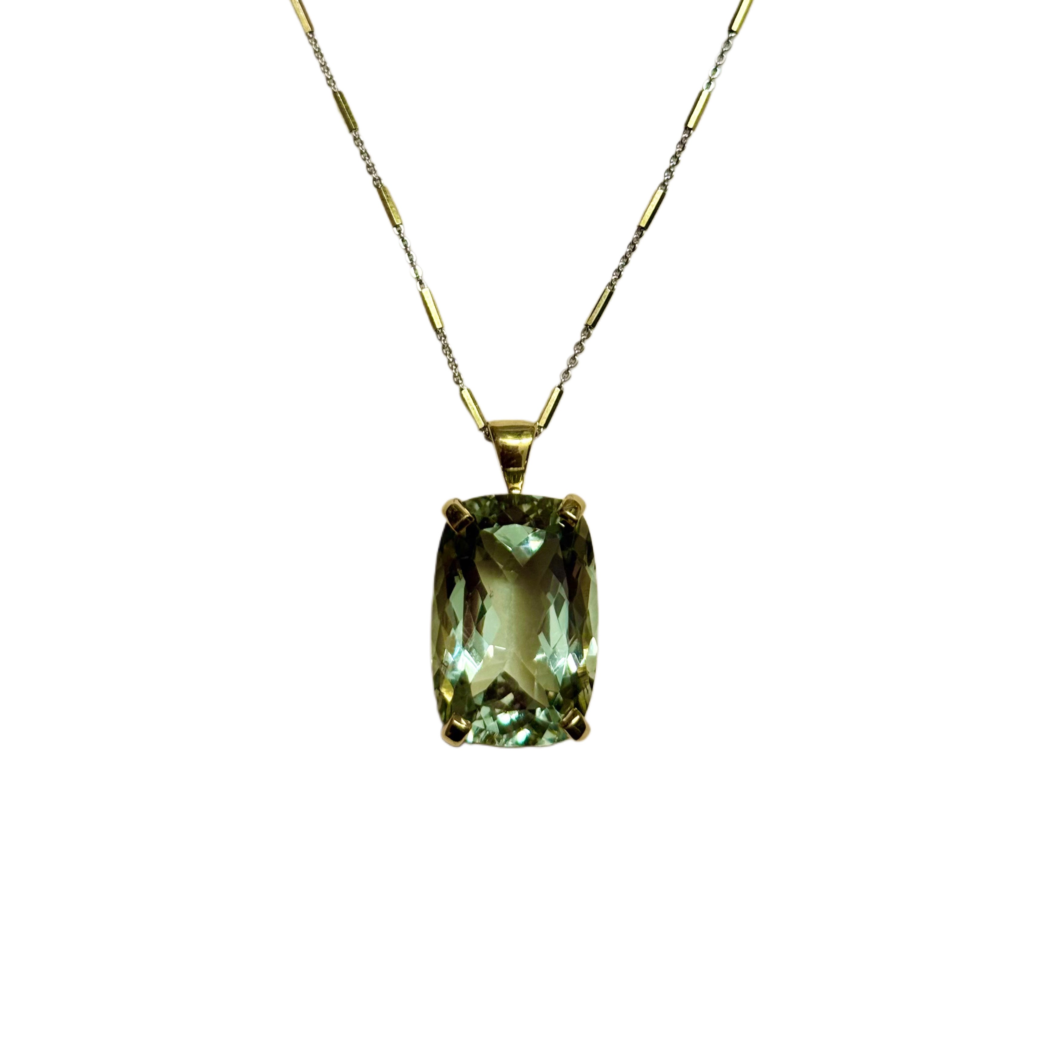Celestial Clarity Green Amethyst Pendant