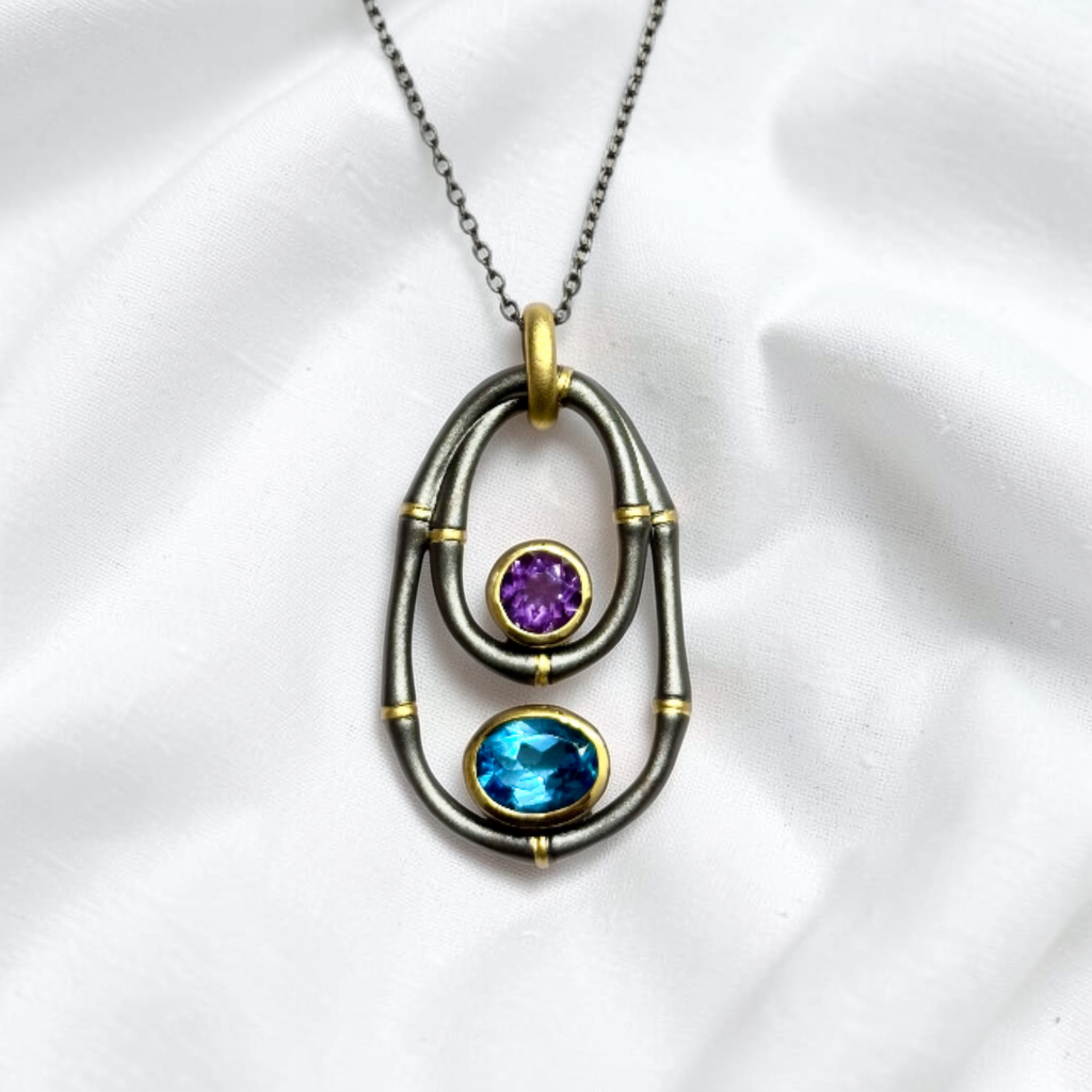 Cycles of Life Amethyst & Blue Topaz Necklace