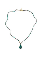 Crissocola Turquoise Braided Silk Thread Necklace image 0