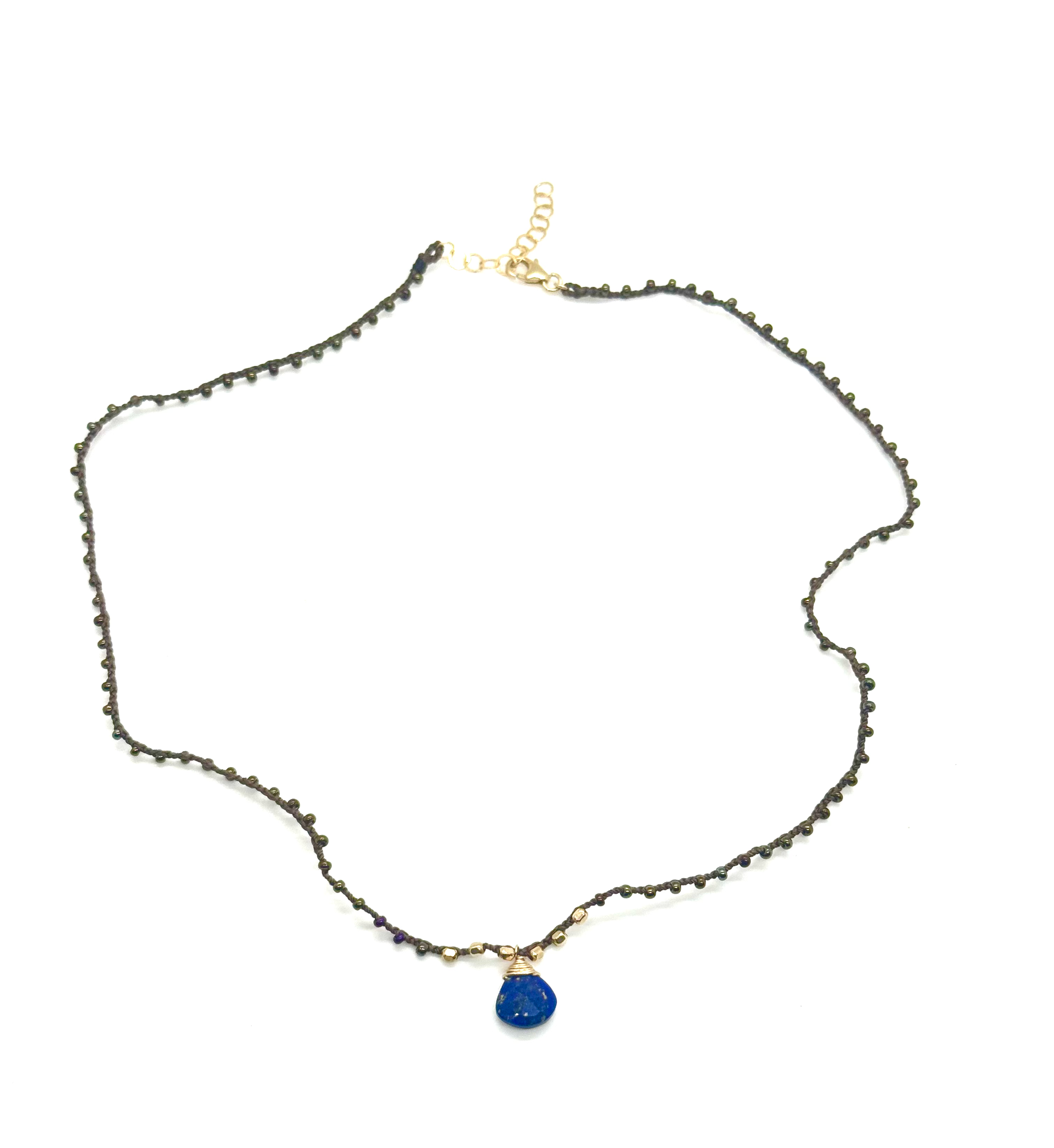 Brown Silk Briolette Lapis  Necklace image 0