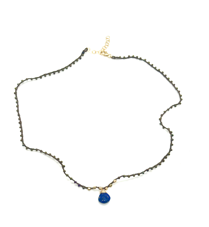 Brown Silk Briolette Lapis  Necklace image 0