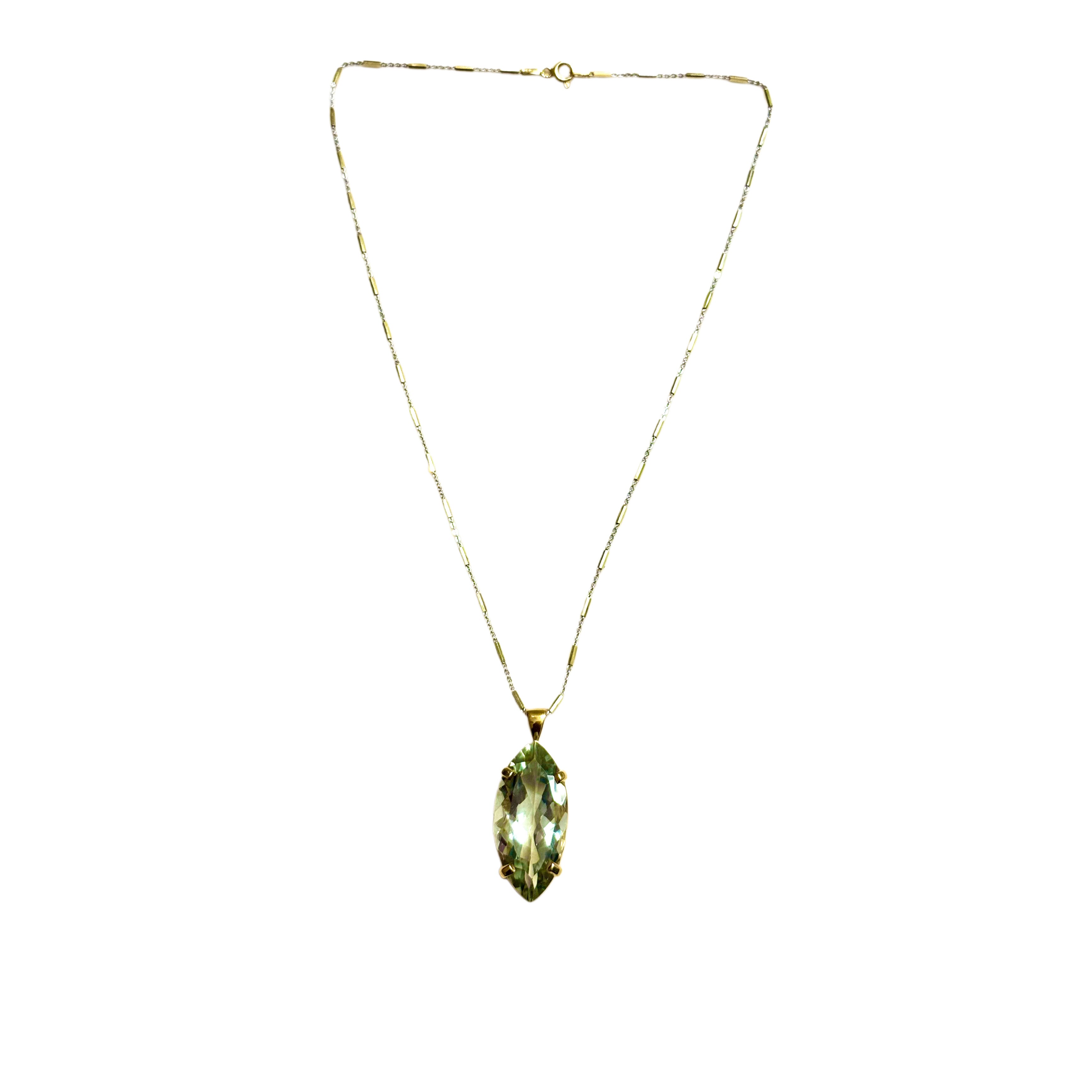 Verdant Crown Green Amethyst Pendant