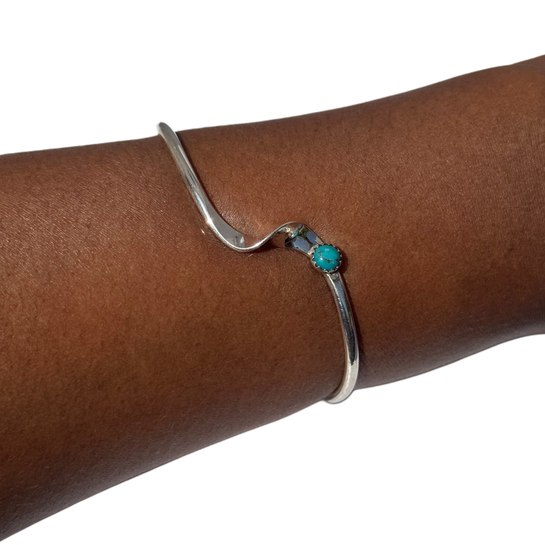 Genuine Turquoise Cuff Sterling Silver Bracelet image 4