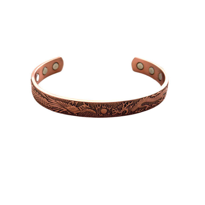 Phoenix & Dragon Copper Magnetic Healing Cuff Bracelet