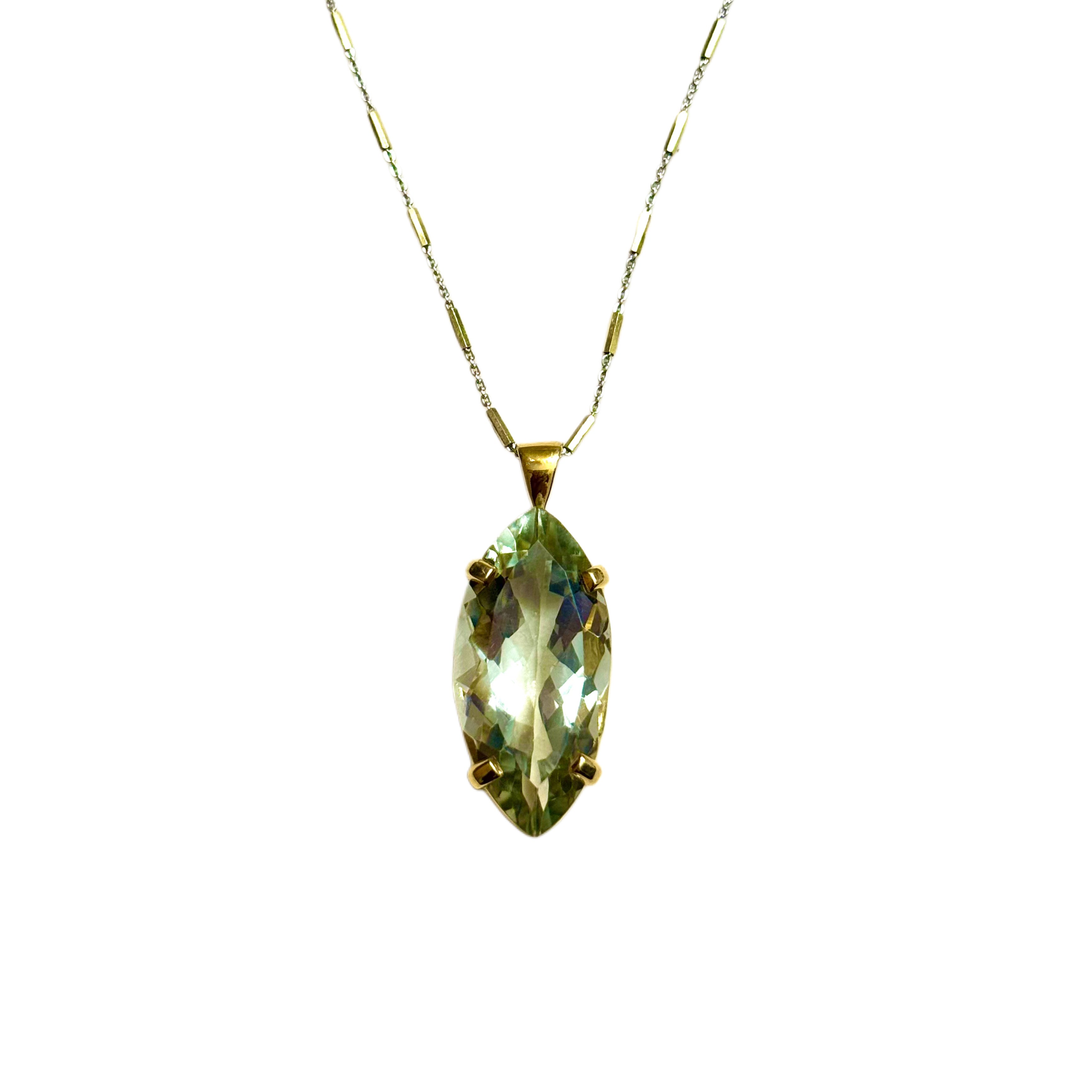 Verdant Crown Green Amethyst Pendant