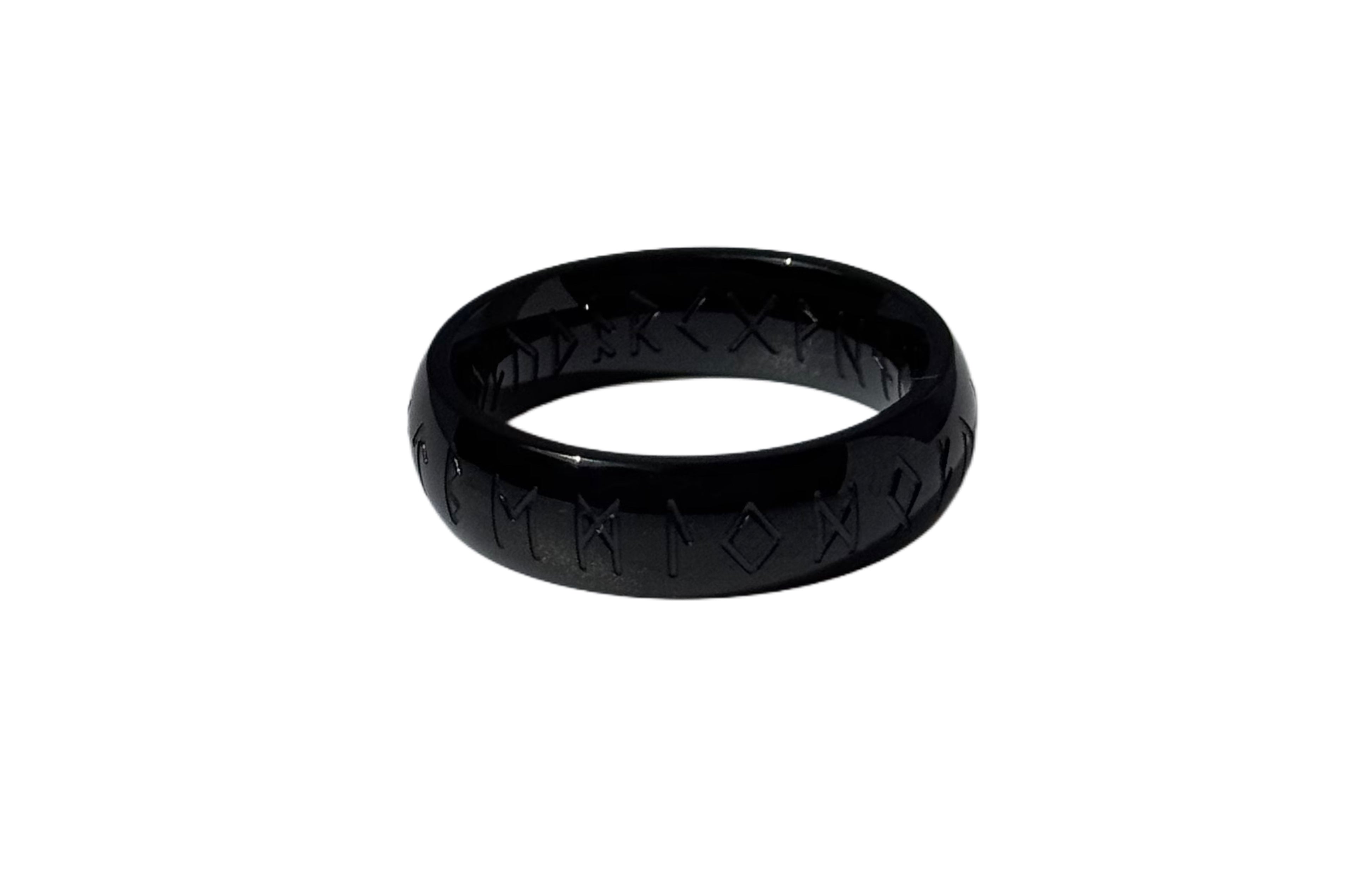 Black Vintage Viking Text Luxen Rune Ring image 1