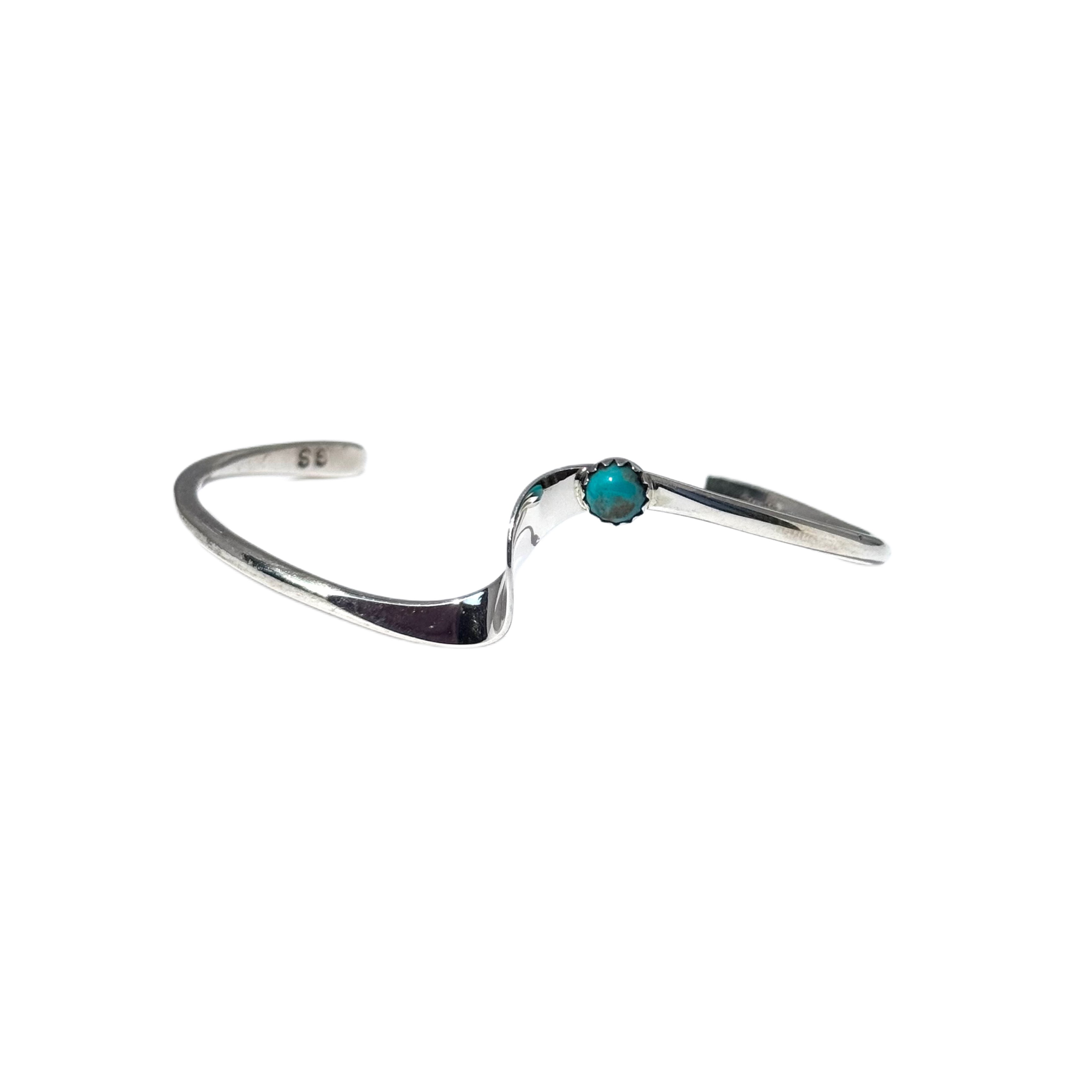 Genuine Turquoise Cuff Sterling Silver Bracelet image 3