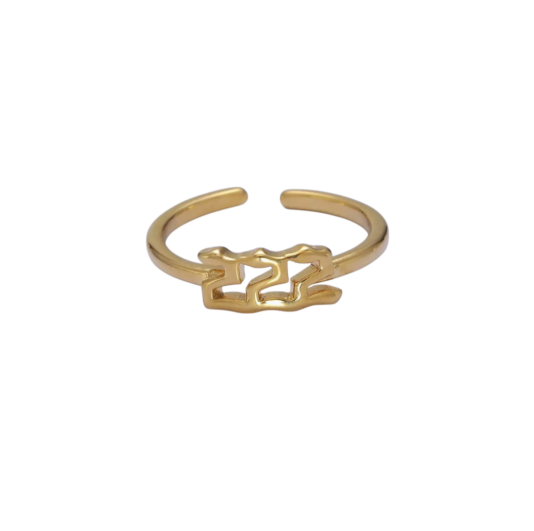 222 Dainty Angel Number Gold-Filled Ring