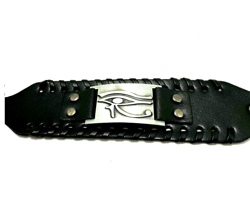 Eye of Horus Silver Black Bracelet image 1
