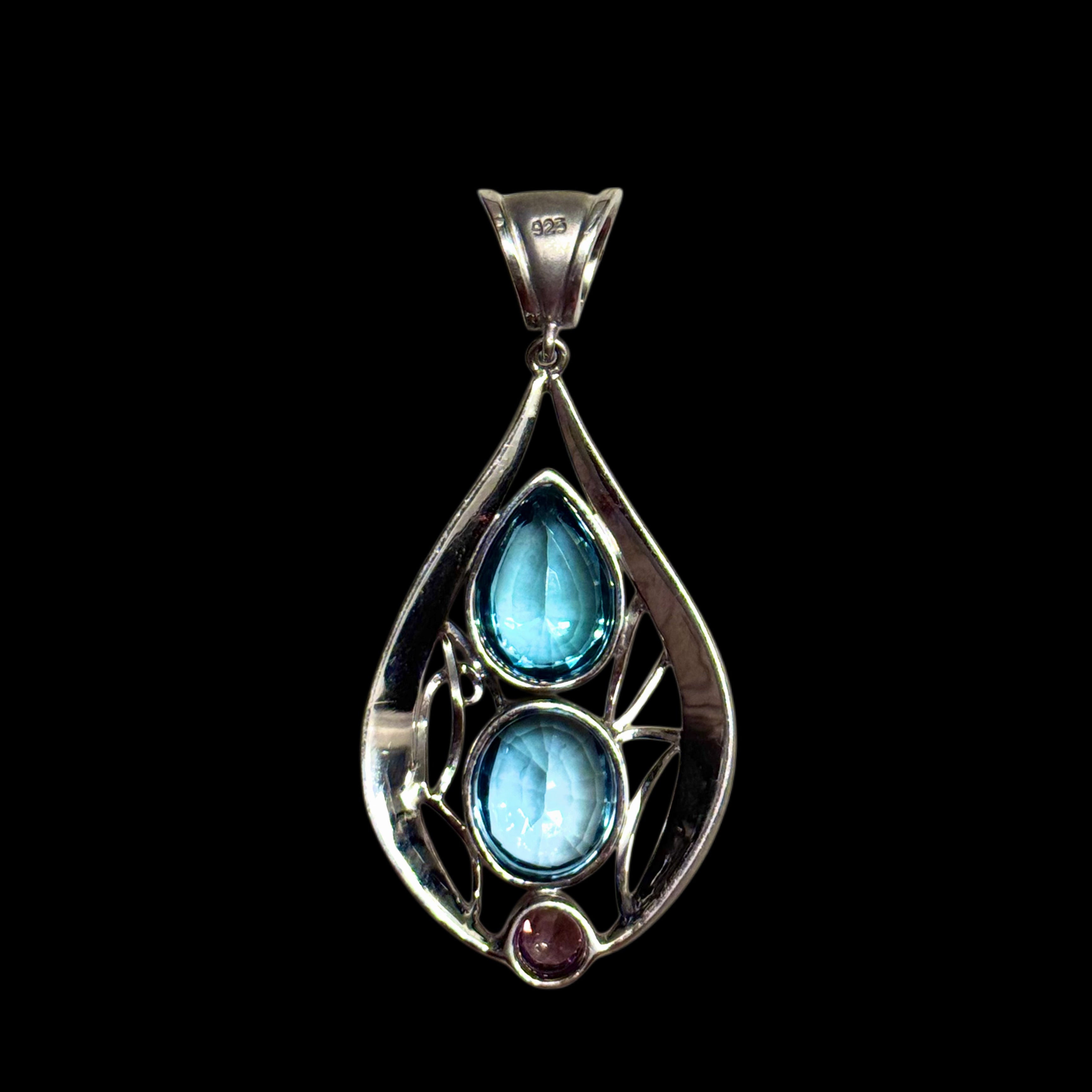 Azure Rose Topaz Necklace – Grade A Blue & Pink Topaz | 925 Sterling Silver