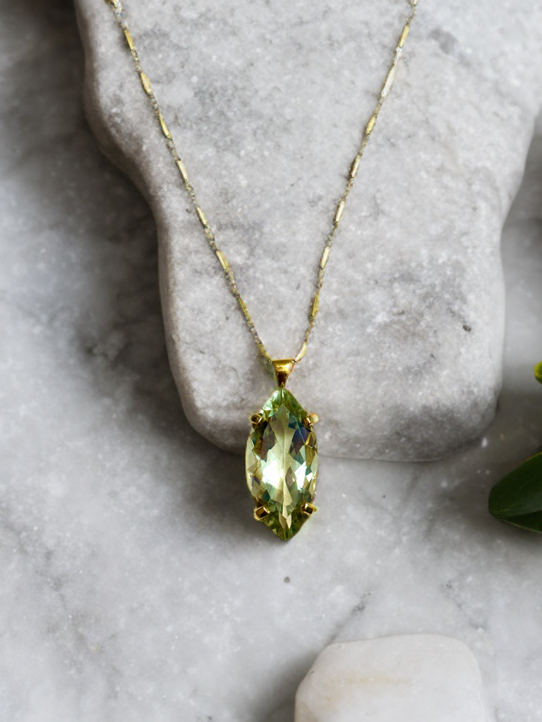 Verdant Crown Green Amethyst Pendant