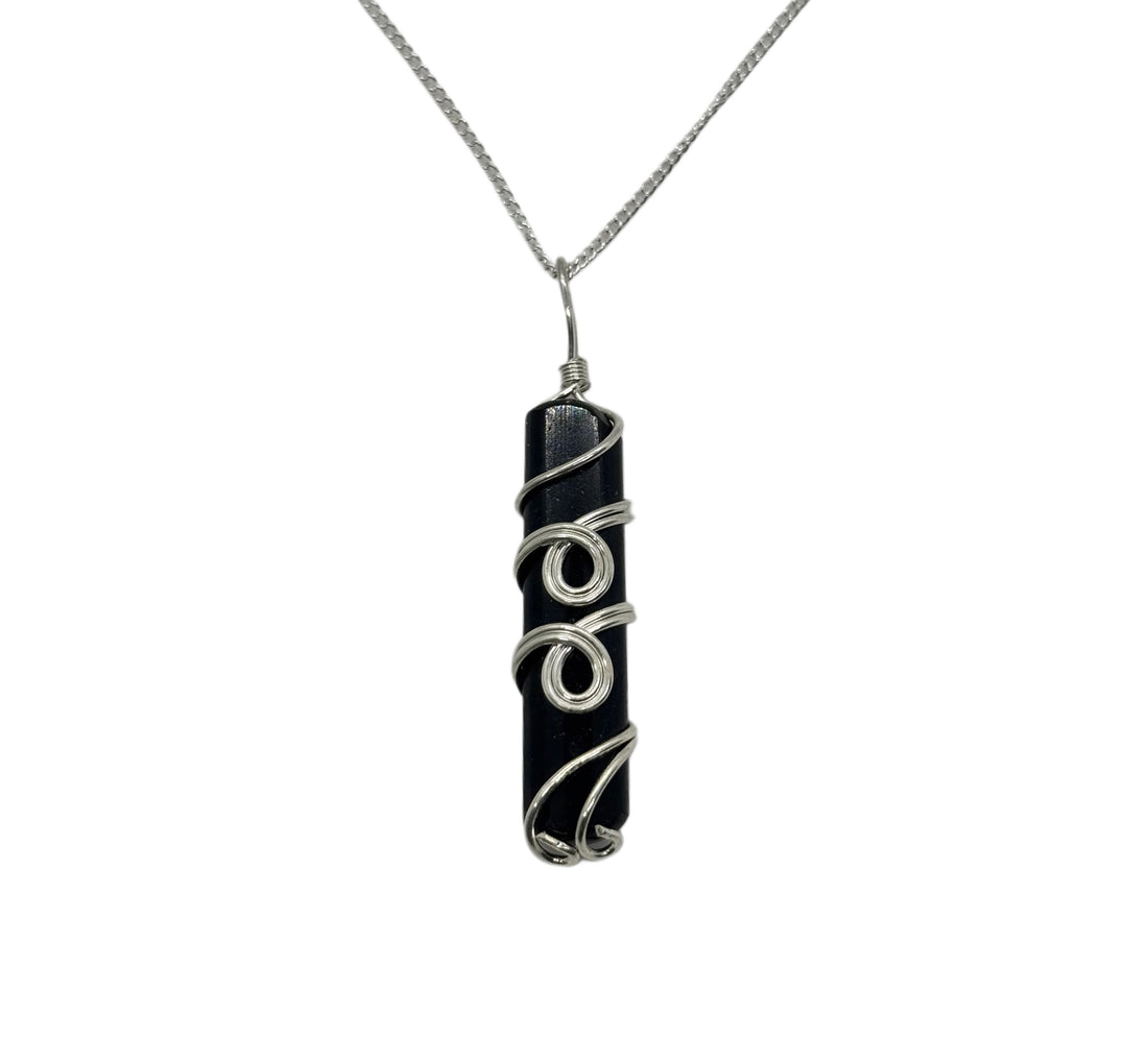 Black Tourmaline Wire Necklace #1 image 0