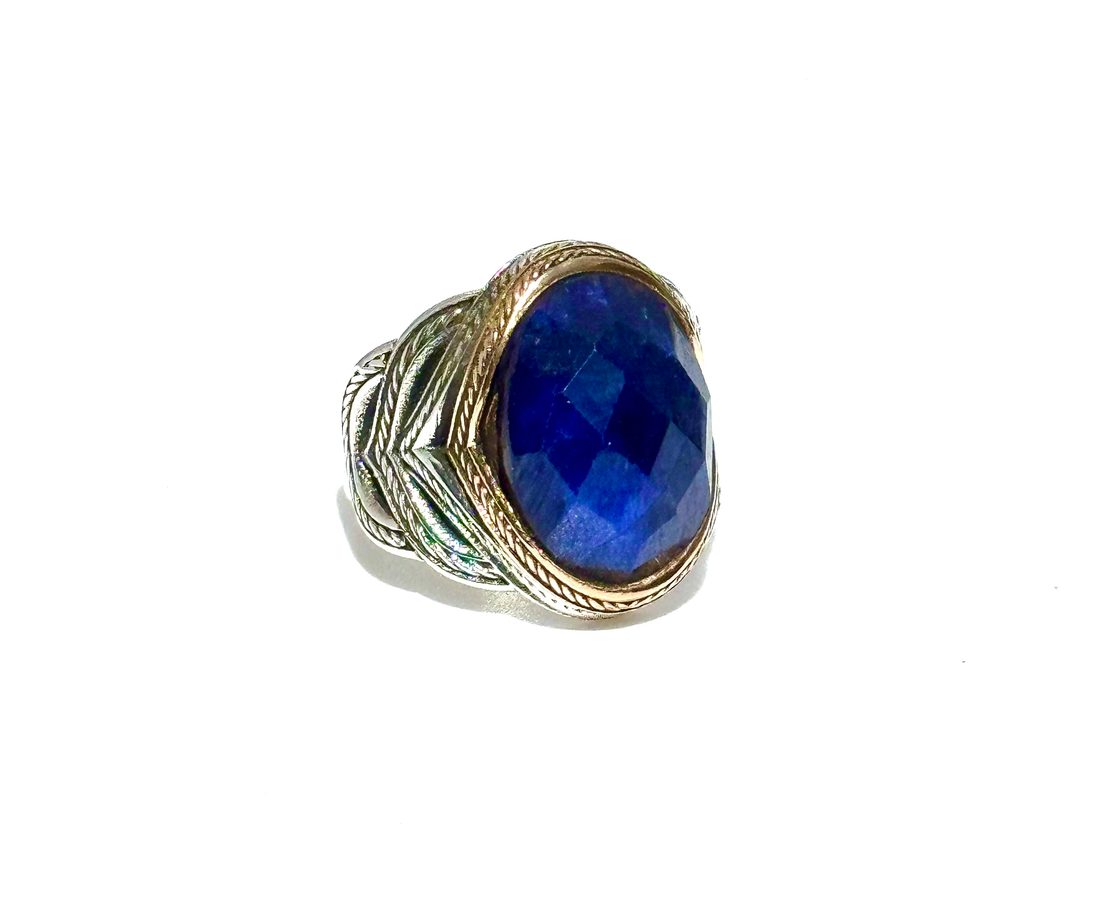 Raw Sapphire Ring |Sterling Silver image 0