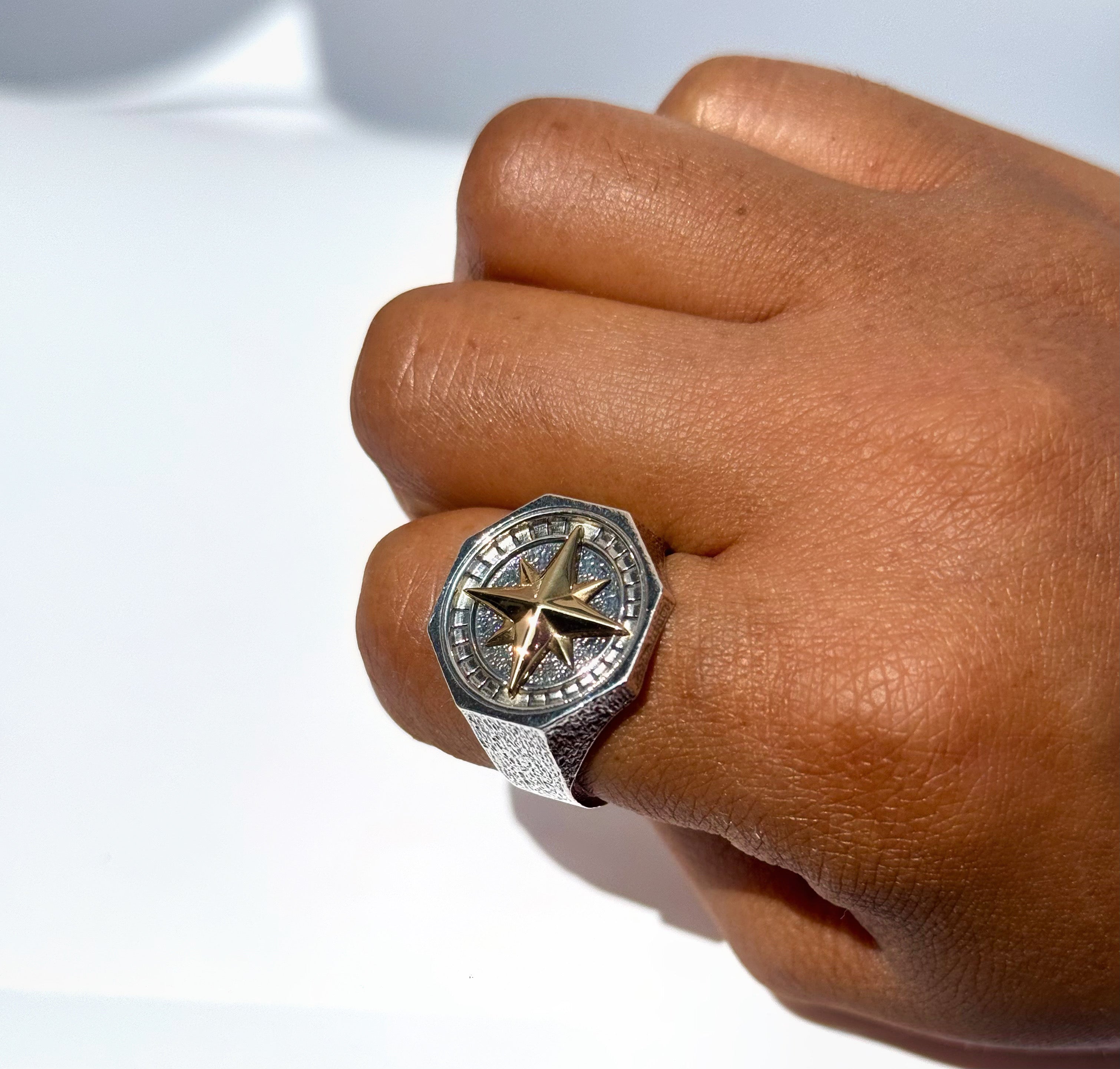 Metal Compass Signet Ring image 4