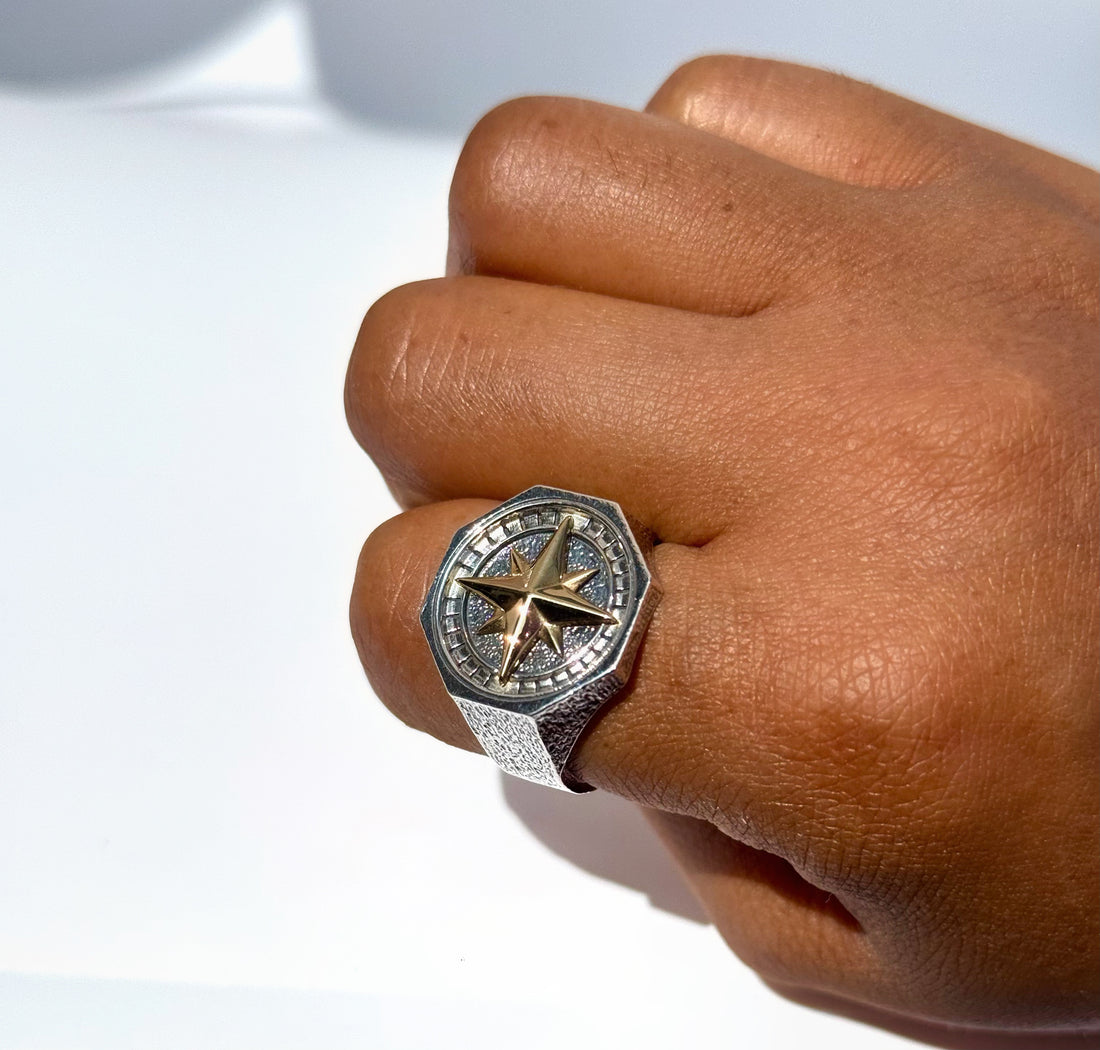 Metal Compass Signet Ring image 4