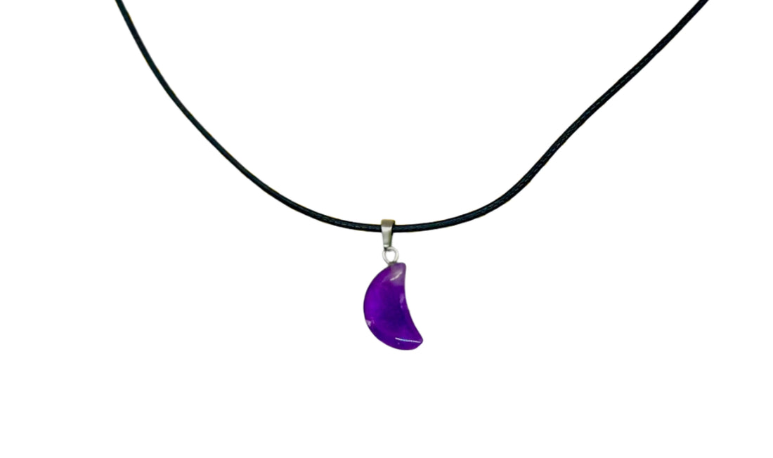 Amethyst Moon Crystal Necklace image 0