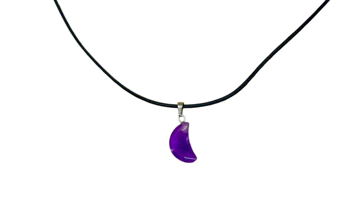 Amethyst Moon Crystal Necklace image 0