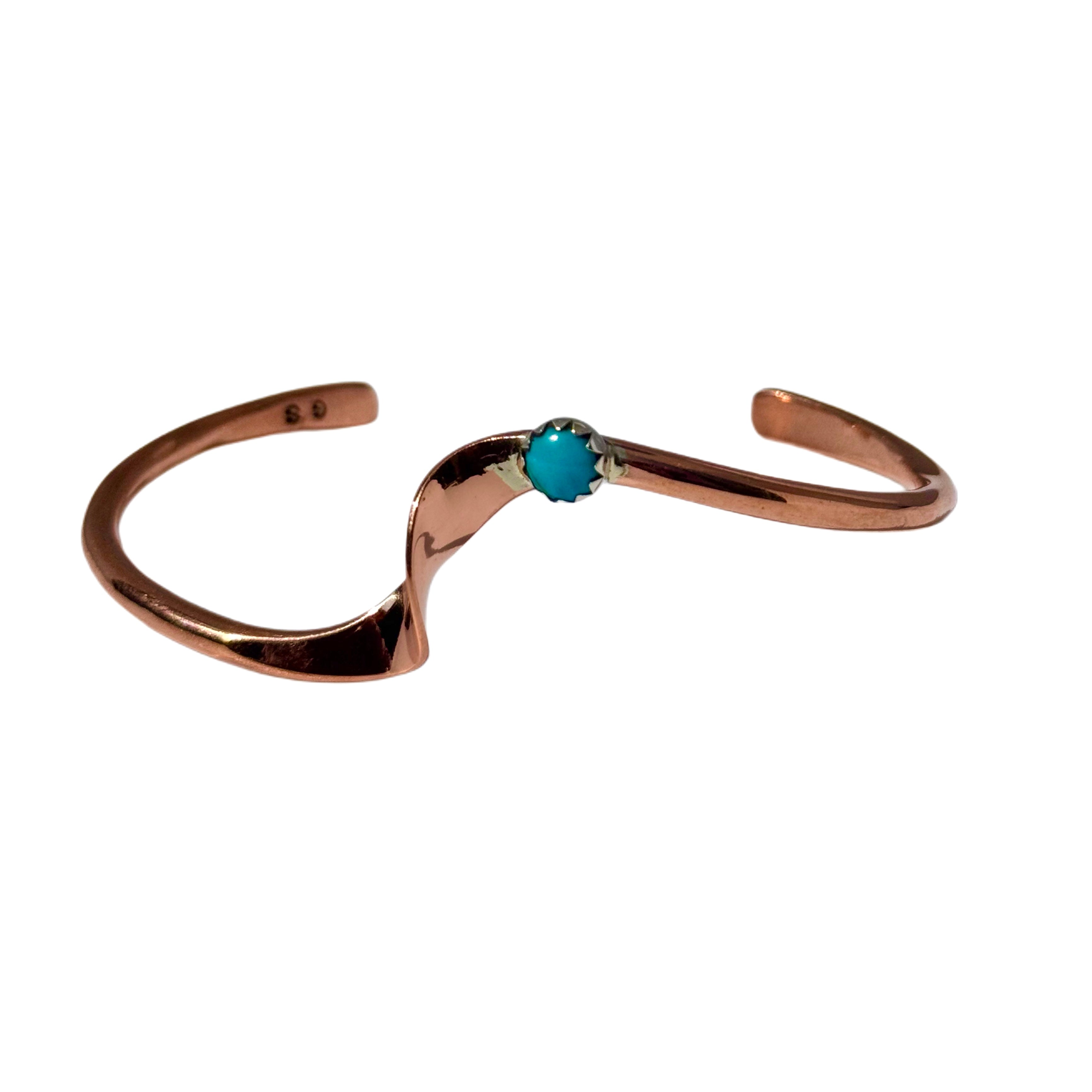 Genuine Turquoise Copper Cuff Bracelet image 0