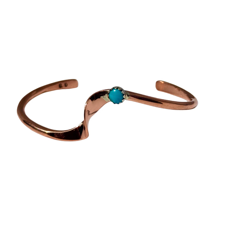 Genuine Turquoise Copper Cuff Bracelet image 0