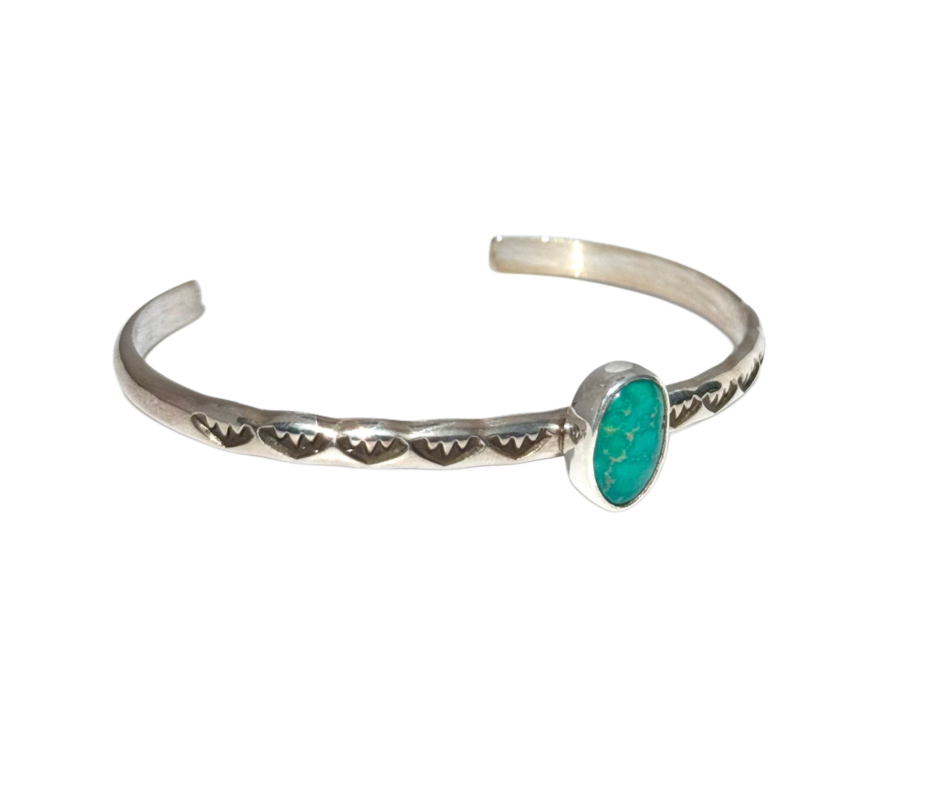 Hand Stamped Turquoise Cuff image 1