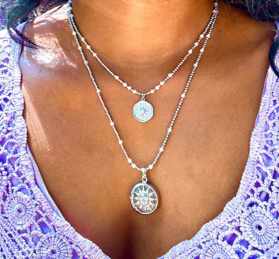 Rainbow Moonstone Layered Necklace image 1