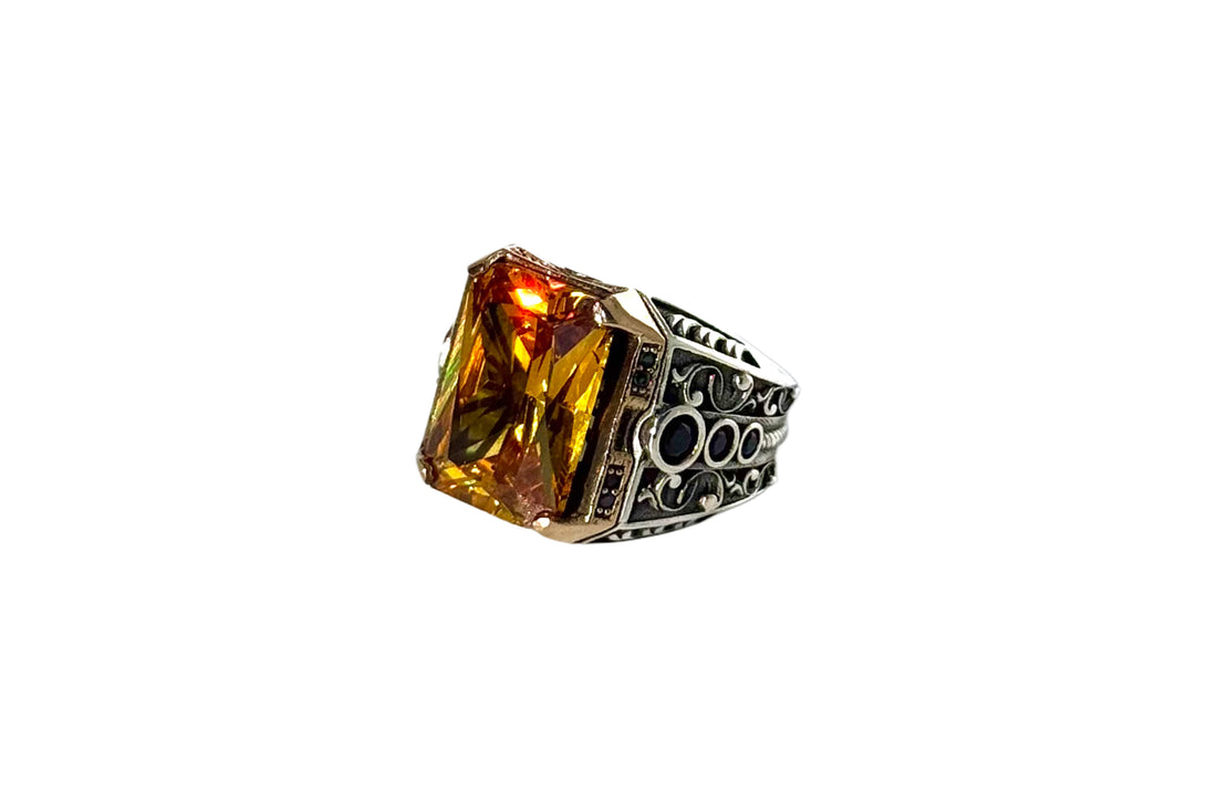 Emerald-Cut Citrine Ring