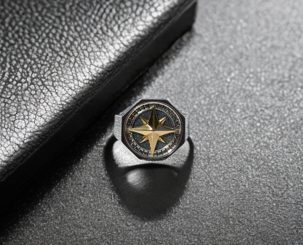 Metal Compass Signet Ring image 3