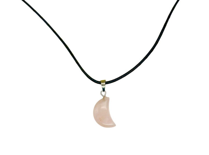 Rose Quartz Moon Crystal Necklace image 0