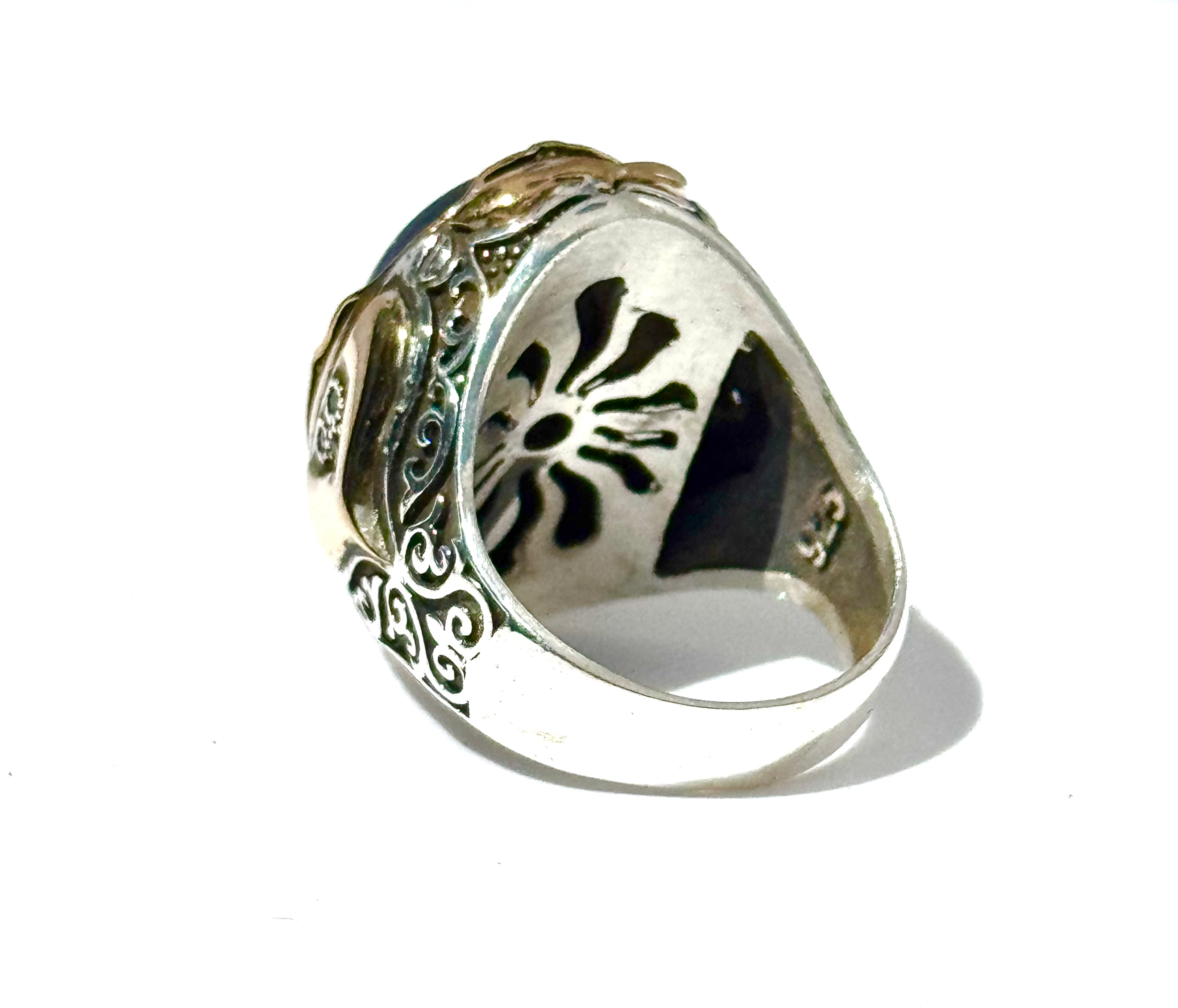 Blue Hawks Eye Ring |Sterling Silver image 2
